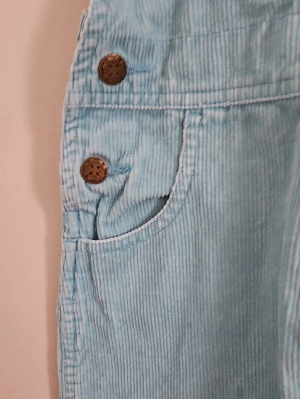 OshKosh B'gosh Girls Blue Corduroy Floral Embroidered Overalls Size 2T